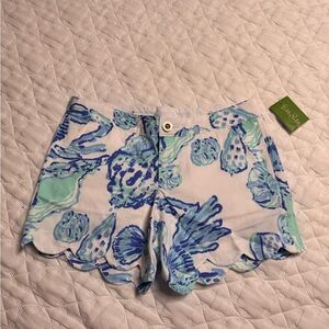 Lilly Pulitzer High Waist Blue and Green Shorts
